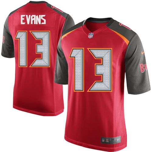 Men's Game Mike Evans Nike Jersey Red Home - #13 NFL Tampa Bay Buccaneers